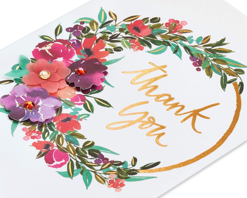 Papyrus Blank Thank You Card (Painterly Wreath) - Image 5